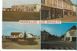 Marolles-les-Braults (72) : 4 Vues Dont GP Du Magasin "Beaty-Shop" Rue Mamers En 1986 ETAT GF. - Marolles-les-Braults
