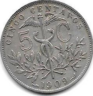*Bolivia 5 Centavos 1909 Km 173.3    Vf+ - Bolivië