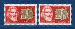 ⭐ France - Variété - YT N° 1552 - Couleurs - Pétouille - Neuf Sans Charnière - 1968 ⭐ - Unused Stamps