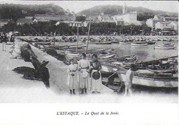 Marseille -  L'Estaque, Le Quai De La Jetée- Reproduction Carte Ancienne Collection "En 1900" Marseille Belle époque - L'Estaque