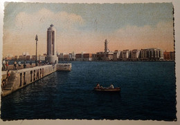 Delcampe - Bari - Veduta Lungomare Con Faro S. Antonio - Viaggiata 1956 - Barca, Boat, Bateau- Pubblicità "Il Tempo" - Bari
