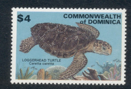 Dominica 1993 Marine Life, Turtles $4 MUH - Dominica (1978-...)