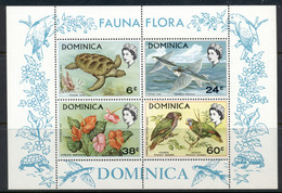 Dominica 1970 Wildlife, Turtle, Flowers, Birds MS MUH - Dominica (1978-...)