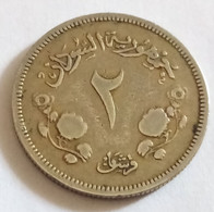 Sudan  , 2 Ghirsh ,1956 , KM# 33 , Agouz - Soedan