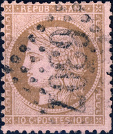 France - Yv.58 10c Cérès Petits Chiffres - Obl. GC 6307 (BORDEAUX-LES-CHARTRONS) - B - 1871-1875 Ceres