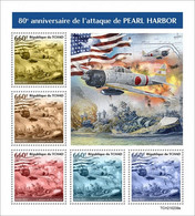 Tchad 2021, WWII, Pearl Harbour, 5val In BF - Timbres