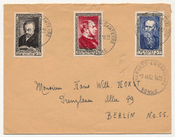 FRANCE - Env Affr Composé H.Poincaré, Haussmann, Manet  - 1952 - Briefe U. Dokumente