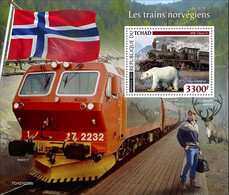 Tchad 2021, Trains In Norway, Polar Bear, BF IMPERFORATED - Arctic Tierwelt