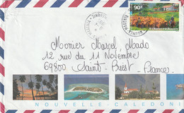 Nouvelle Calédonie Yvert PA 323 Lettre Illustrée Nouméa 10/4/1995 Pour St Priest Rhône - Verso Phare Amédée - Lettres & Documents