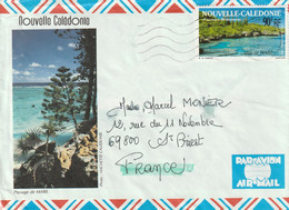 Nouvelle Calédonie Yvert PA 277 Vue De Mare Lettre Illustrée Nouméa 1994 Pour St Priest Rhône - Lettres & Documents