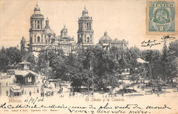 CPA MEXIQUE MEXICO EL ZOCALO Y LA CATEDRAL - México