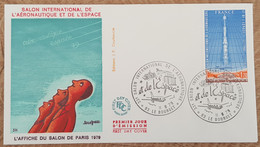 FDC 1979 - YT Aérien N°52 - SALON INTERNATIONAL DE L'AERONAUTIQUE ET DE L'ESPACE - LE BOURGET - 1970-1979