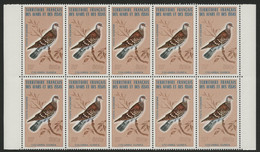 AFARS Et ISSAS COTE 360 € POSTE AERIENNE N° 105 MNH ** Bloc De 10. OISEAUX BIRD COLOMBE DOVE COLUMBA GUINEA TB/VG - Neufs