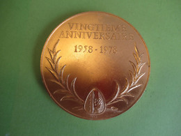 Médaille De Table Ancienne/ FNACA/Vingtième Anniversaire 1958-1978/JP RETHORE/Bronze Doré/1978        MED403 - Professionals / Firms