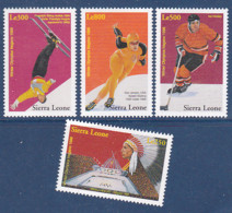 Timbres De Sierra Leone, Jeux Olympique D'hiver De Nagano, 4 Tp De 1998 MI N° 2824/27 MNH ** à 50 % De La Cote - Winter 1998: Nagano