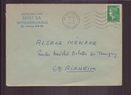 France, Enveloppe à En-tête " Ernst " Quincaillerie, Du 2 Avril 1970 De Wittelsheim Pour Rixheim - Brieven En Documenten