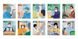 2021 NEW *** Singapore Covid-19 Series II - A Tribute To Frontline Heroes Complete Set  MNH Mint Doctor Coronavirus (**) - Singapore (1959-...)