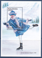 Timbres Des Maldives, Jeux Olympique D'hiver De Nagano, 2 BF De 1997 MI BF N° 379/80 MNH ** à 50 % De La Cote - Winter 1998: Nagano