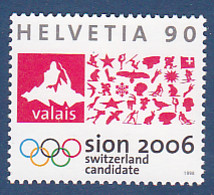 Timbre De Suisse, Jeux Olympique D'hiver De Turin, 1 Tp De 1998  MI N° 1639 MNH ** à 50 % De La Cote - Winter 2006: Turin