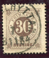 SWEDEN 1877 30 Öre Perforated 13  Fine Used.  Michel 24B - Oblitérés