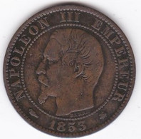 5 Centimes 1853 BB Strasbourg . Napoléon III, En Bronze . Gadoury 152 - 5 Centimes
