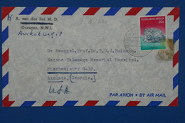 ¤12 NED. ANTILLEN  BELLE LETTRE 1962 CURACAO  POUR AUGUSTA USA + AEROPHILATELIE  +AFFRANCH . INTERESSANT - Curaçao, Nederlandse Antillen, Aruba