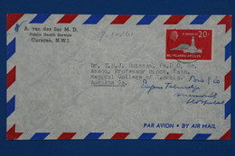 ¤12 NED. ANTILLEN  BELLE LETTRE 1961 CURACAO  POUR AUGUSTA USA + AEROPHILATELIE  +AFFRANCH . INTERESSANT - Curaçao, Nederlandse Antillen, Aruba