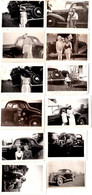 Lot De 12 Petites Photos Originales U.S.A - Famille Autour D'une Chevrolet - Business Coupé - 1931 à 1936 - Automobiles