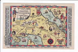 A MAP Showing Points Of Interest In JAMESTOWN-WILLIAMSBURG Et YORKTOWN - Autres & Non Classés