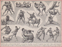 Jiu Jitsu. Art Martial Japonais. Japon. Illustration Paul Ordner. Larousse 1948. - Historical Documents