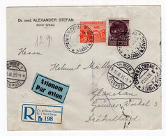 1935 YUGOSLAVIA,SERBIA,ST I NOVI SIVAC TO GERMANY,AIRMAIL,REGISTERED COVER - Luchtpost