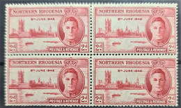 NORTHERN RHODESIA 1946 - MLH/MNH - Sc# 47 - Bloc Of 4 - Nordrhodesien (...-1963)