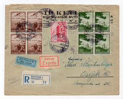 1938 YUGOSLAVIA,SERBIA,BELGRADE TO OSIJEK,AIRMAIL,EXPRESS,REGISTERED COVER,CANCELLATION PRINCE PAVLE MUSEUM - Luchtpost