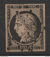 RARE COMBI Obli étoile Sur  N°3b "sur Chamois" Signé Scheller TBE Cote>600€ - 1849-1850 Ceres
