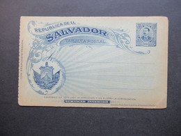 El Salvador Ganzsache / Doppelkarte Ungebraucht! Tarjeta Postal Servicio Interior Hamilton Bank Note Engraving - Salvador