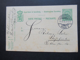 Luxemburg 1912 Ganzsache Stempel Luxembourg 11.11.12 11-12S Geschrieben In Hollerich Nach Staßfurt - 1907-24 Ecusson