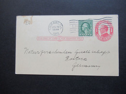 USA 1912 Ganzsache Mit ZuF Washington Links Ungezähnt Firmenlochung / Perfin University Of Chicago Libraries - Storia Postale