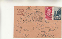 Addis Abeba, Africa Orientale. Cover Per Rovigo Per Via Ala Aerea 1937 - Etiopia