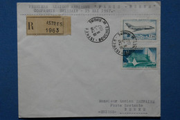 ¤12 FRANCE   LETTRE RECOM. 1967 PREMIERE LIAISON  PARIS  POUR BERNE. SWISSAIR + AEROPHILATELIE +AFFRANCH . INTERESSANT - First Flight Covers