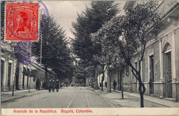 1912 , COLOMBIA , T.P. CIRCULADA , BOGOTÁ - PARIS , AVENIDA DE LA REPÚBLICA - Colombia