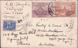 MYANMAR - BIRMANIE - UNION OF BURMA - ENVELOPPE BEL AFFRANCHISSEMENT POUR LES ETATS UNIS - 28-2-1956. - Myanmar (Birma 1948-...)