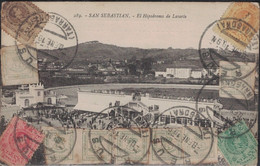 ESPAGNE - REUS - CARTE POSTALE DE REUS POUR LA FRANCE - AFFRANCHISSEMENT EXCEPTIONNEL DU 8-1-1919 - VUE DE - Storia Postale