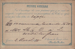 SUISSE - ENTIER POSTAL - REPIQUAGE AGENCE DE TRANSPORT INTERNATIONNAUX CHARLES FISHER - GENEVE LE 2-4-1885. - Interi Postali