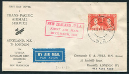 1937 (Dec 31st) New Zealand - USA Trans Pacific Airmail Service Cover, Auckland - London Via Pago Pago - Posta Aerea