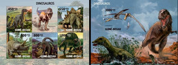 Guinea Bissau 2010, Animals, Dinosaurus, 5val In BF +BF - Vor- U. Frühgeschichte