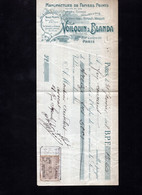 PARIS Rue Lafayette  - Lettre De Change Illustrée 1908 - Manufacture De Papiers Peints - VOILQUIN & BLANDA - Bills Of Exchange