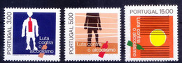 Portugal 1977 MNH 3v No Gum, Alcohol, Sun, Health, Medicine - Drugs