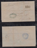 Brazil Brasil 1870 Entire Cover PERNAMBUCO To FIGUEIRA Portugal TAX 150 Reis - Lettres & Documents