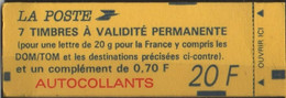 France Maury Carnet 504a (Yvert 1505a) ** Marianne De Briat 0.7FF Papier Fluorescent - Carnets