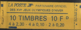 France Maury Carnet 488 (Yvert 1502) ** Marianne De Briat 0.2FF Maculée D'un Trait Vert Dans Bande Carnet - Booklets